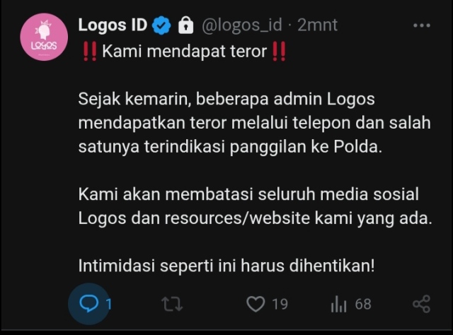 Twit dari akun Logos ID